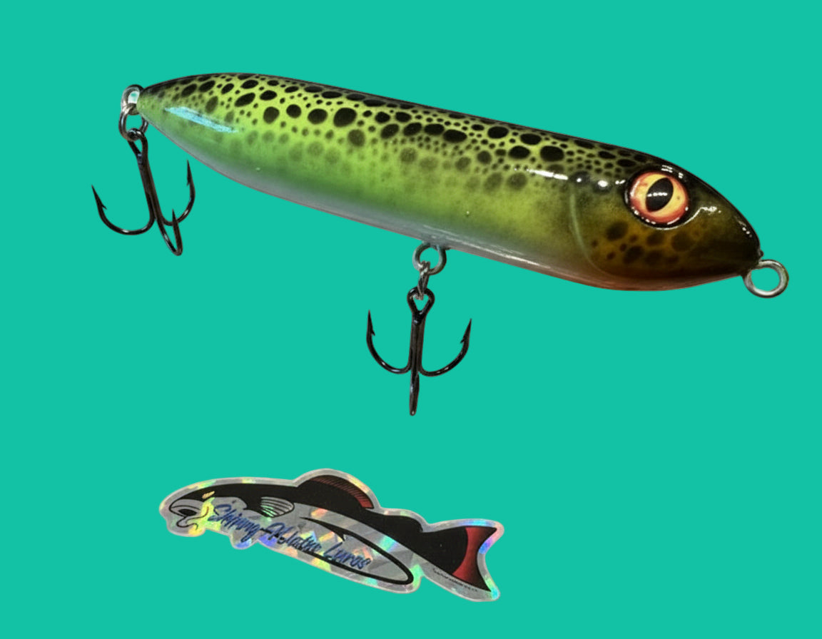 all fishing lures trackid sp-006 Green Lizzard Skitter (Top Water Spook Jr) – Skinny Water Lures LLC