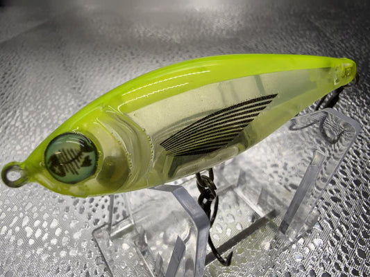 Chartuse Bone Fish eye 4 Inch Twitch Bait